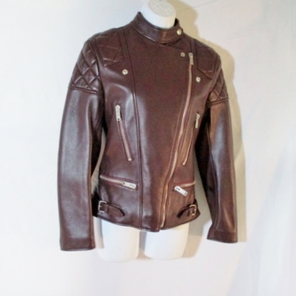 New CELINE ITALY LEATHER Moto Riding jacket coat - Picture 2 of 8